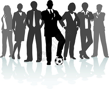 足球团队足球商业团队工人商界团体伙伴人士运动反射商务女性合作设计图片
