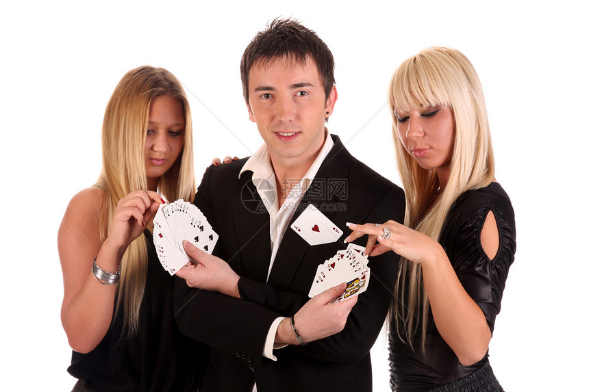 魔术师制作表演卡游戏卡片诡计女孩们套装乐趣美丽工作室魔法展示图片