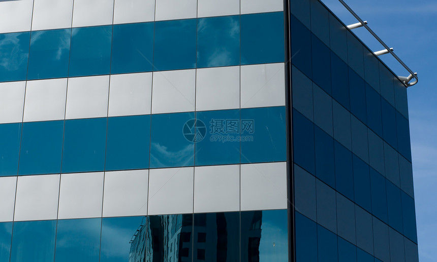 玻璃玻璃大楼技术公寓蓝天摩天大楼办公室金融中心景观城市蓝色图片