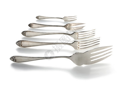 叉的进化白色餐厅厨房盘子餐具金属用餐宴会背景图片
