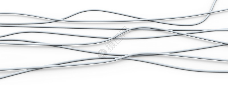 零线火线电缆力量网络技术电子白色纤维数据火线曲线金属背景