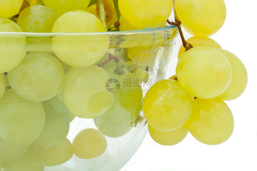 一碗葡萄水果早餐饮食小吃果汁白色食物果味玻璃营养图片