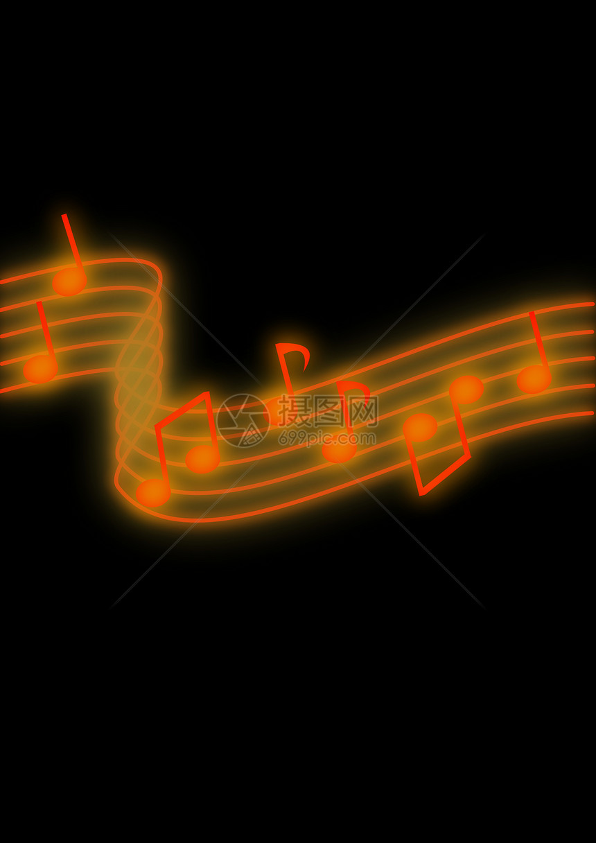 音符旋律作曲家职员笔记黑色线条音乐会曲线橙子插图图片