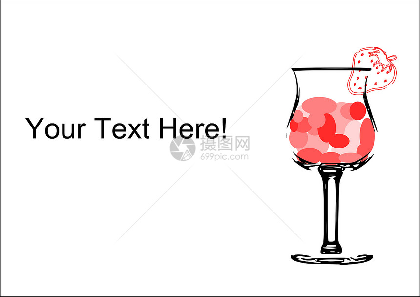 草莓茶点酒精红色酒吧插图液体热带玻璃庆典粉色图片