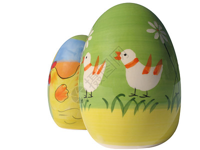 两个装饰的东边鸡蛋背景图片
