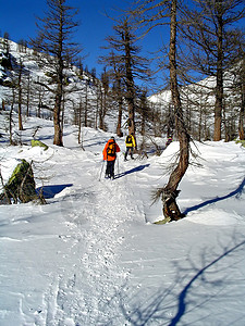 坡跟鞋冬季雪花登山背景