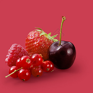 果果混合墙纸产品红色水果粉色背景图片