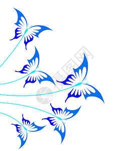 蓝蝴蝶插图昆虫航班飞行蓝色设计野生动物元素动物背景图片