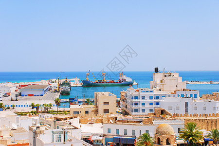 塞翁突尼斯苏塞的海港背景