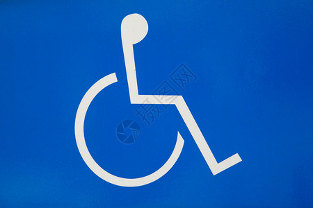 已禁用的签名符号运输蓝色轮椅机会背景图片