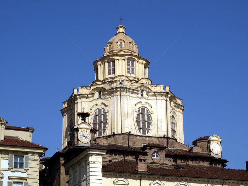 圣洛伦佐市历史性建筑教会圆顶风格天空地标蓝色建筑学图片