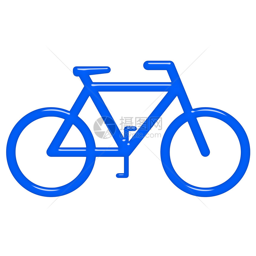 3D 自行车运输锻炼插图运动蓝色竞技生态行动反射斜角图片