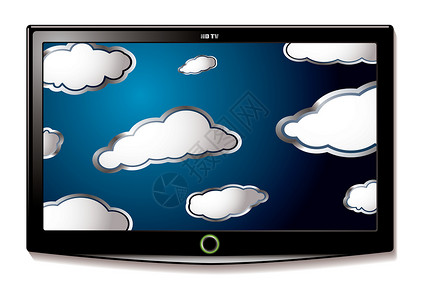 LCD 电视挂云背景图片