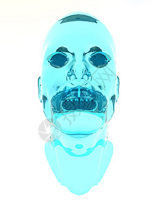 蓝玻璃头脖子耳朵蓝色材料生物学解剖学背景图片