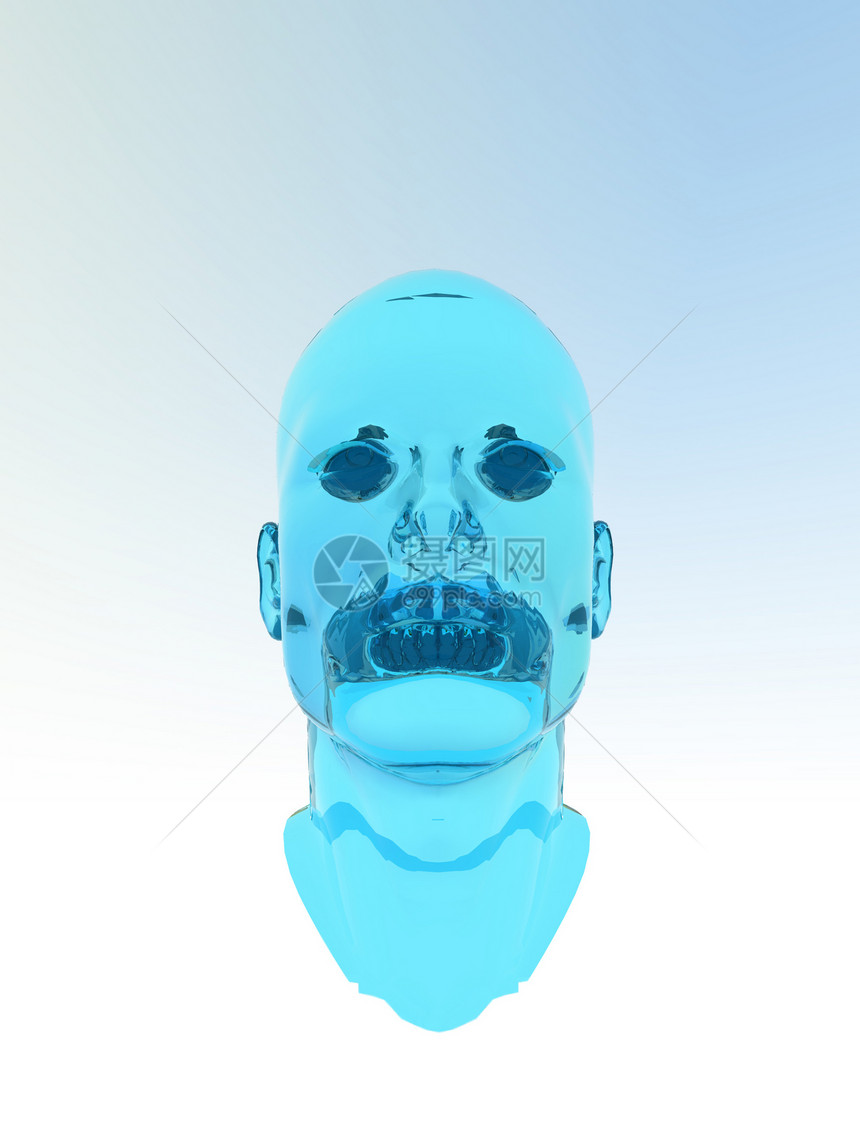 蓝玻璃头脖子解剖学蓝色材料耳朵生物学图片