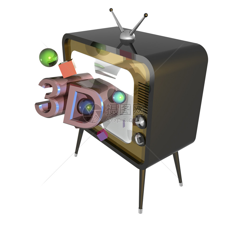 3d 电视黑色播送棕色娱乐屏幕展示监视器电子产品天线视频图片