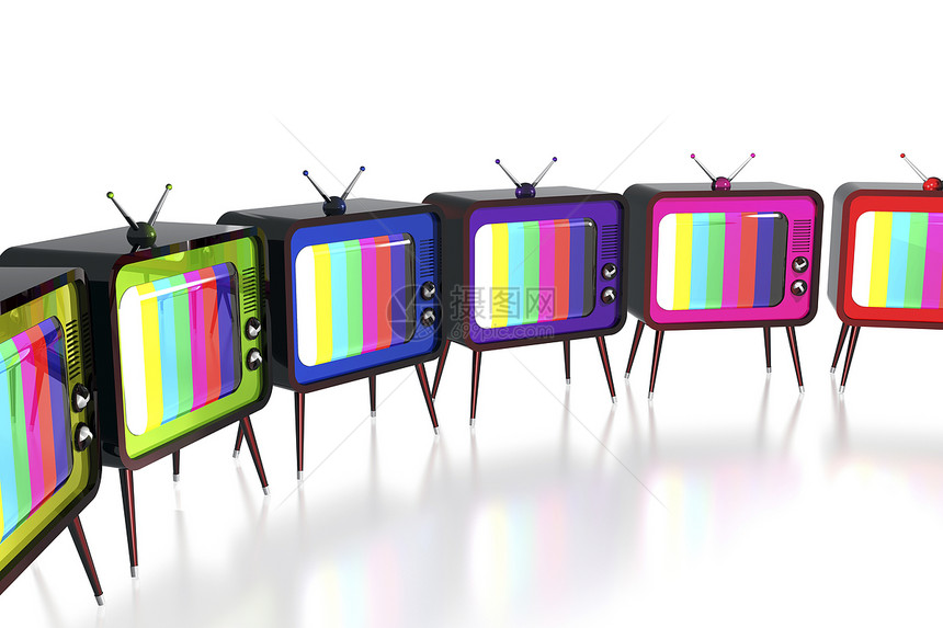 色彩多彩的回溯 Tv 的管子监视器天线视频播送电子产品娱乐手表展示屏幕图片