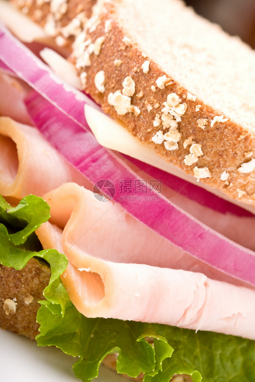 健康火鸡营养小吃粮食食物蔬菜棕色纤维洋葱小麦熟食图片