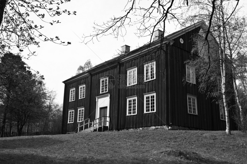 古时瑞典生活的景象风景场景历史旅行村庄建筑建筑学窗户红色街道图片