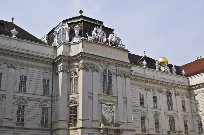 霍夫堡地标图书馆旅行照明城市广场正方形文化历史性国家图片