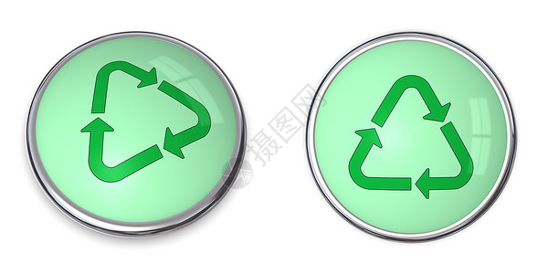 按钮回收箭头合金插图标识白色环境别针绿色垃圾丢弃环形背景图片