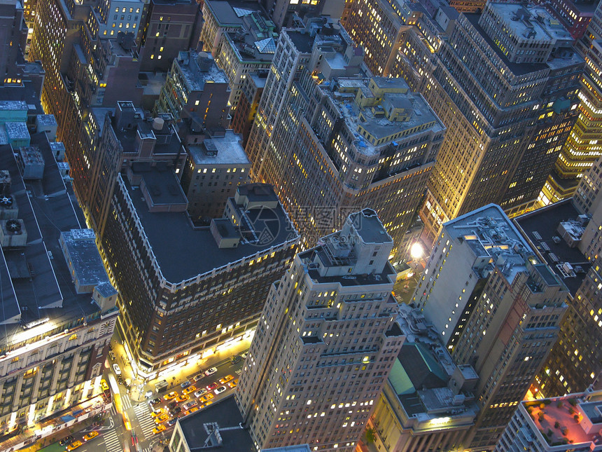 纽约市夜景之夜城市建筑物场景建筑生活交通天际地标建筑学办公室图片
