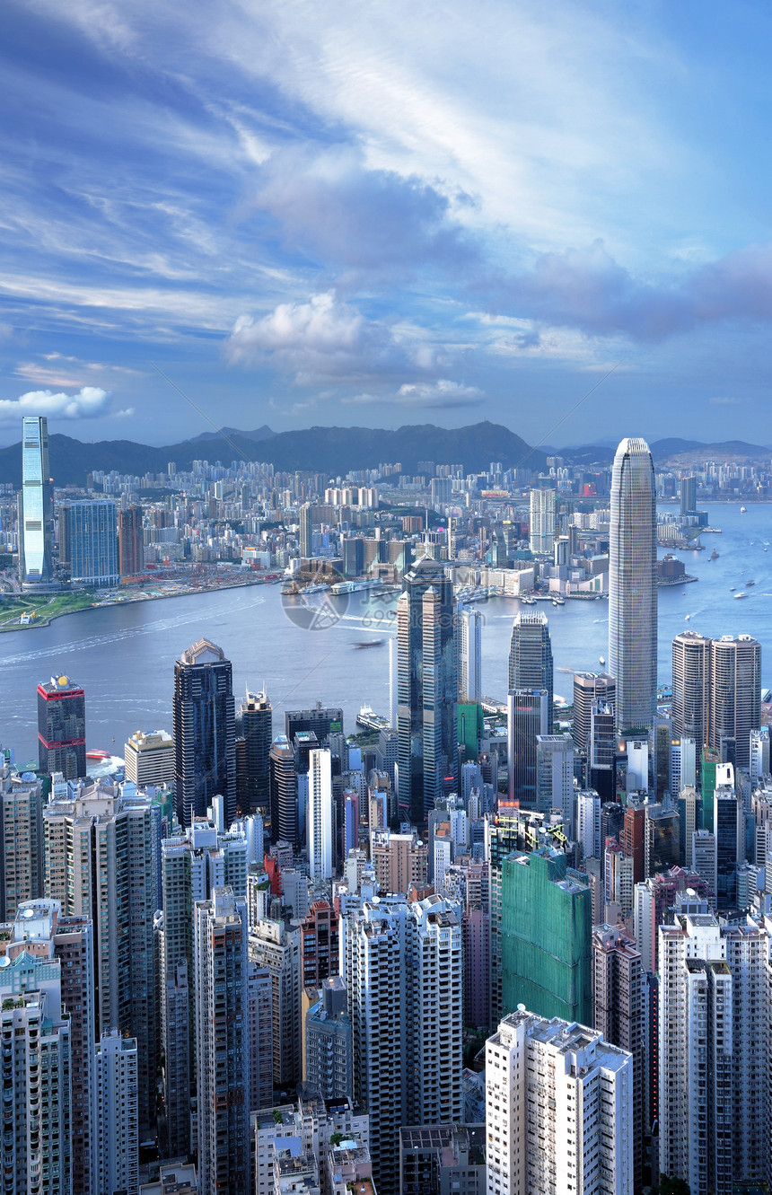香港旅行办公室摩天大楼蓝色海洋建筑天空顶峰风景市中心图片
