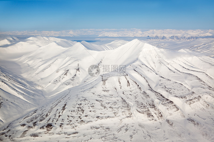 山区山脉顶峰白色风景天空地平线冰川高山全景蓝色区域图片