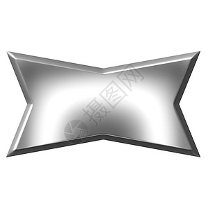 3D 银旗庆典空白徽章金属反射灰色周年艺术按钮纪念日背景图片