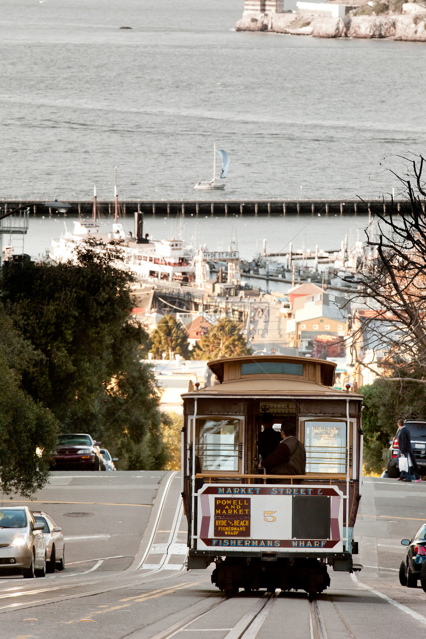 旧金山电缆汽车公司文化电车地标电缆运输城市民众吸引力旅游旅行图片