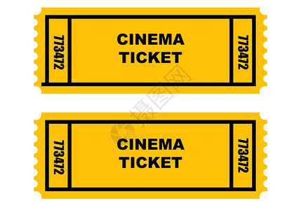 两张机票售票处白色矩形穿孔准入数字艺术录取门票入口背景图片