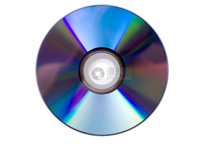空白 CD 或 DVD光谱白色圆圈磁盘数据光盘激光折射贮存光学图片