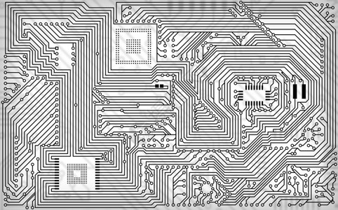 Tech工业电子电化白色 - 黑色背景高清图片