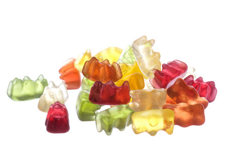软糖熊 宏观孤立款待味道食物孩子们花絮垃圾小吃水果糖果背景图片