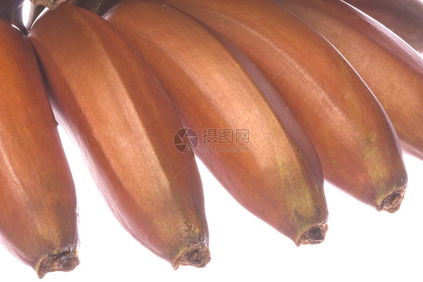 孤立的红香蕉热带植物营养食物水果饮食团体小吃零食市场图片