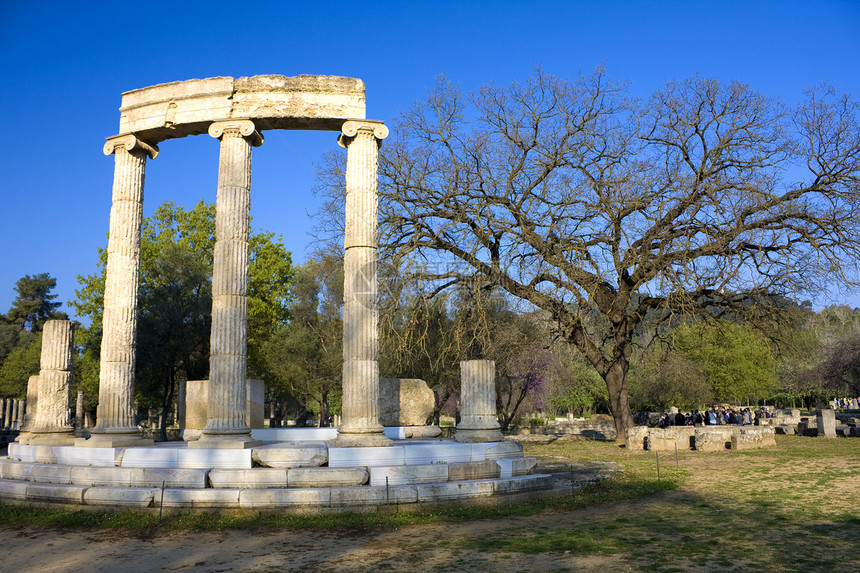 希腊古老奥林匹克场地废墟历史游戏柱子纪念碑世界岩石寺庙运动历史性图片