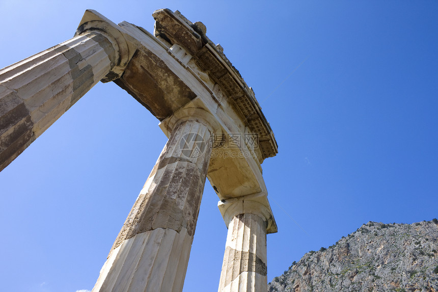 希腊德尔菲雅典娜普罗内亚寺庙纪念碑历史运动岩石考古学建筑游戏柱子历史性世界图片