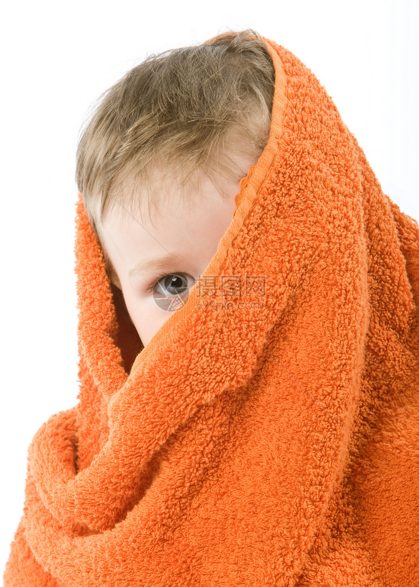 儿幼婴孩童毛巾毯子橙子乐趣眼睛女儿婴儿儿童皮肤幸福图片