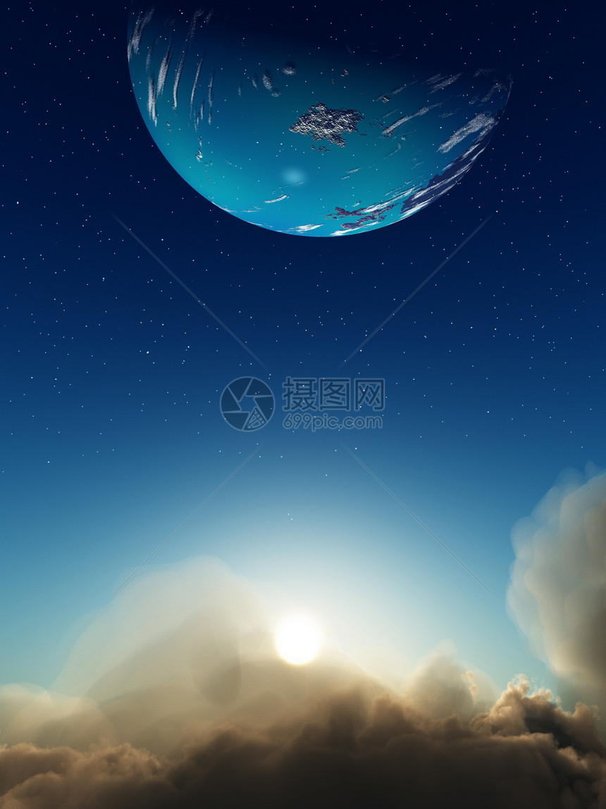 云与空间世界天气日落曲线太阳气氛多云天空阳光星星图片