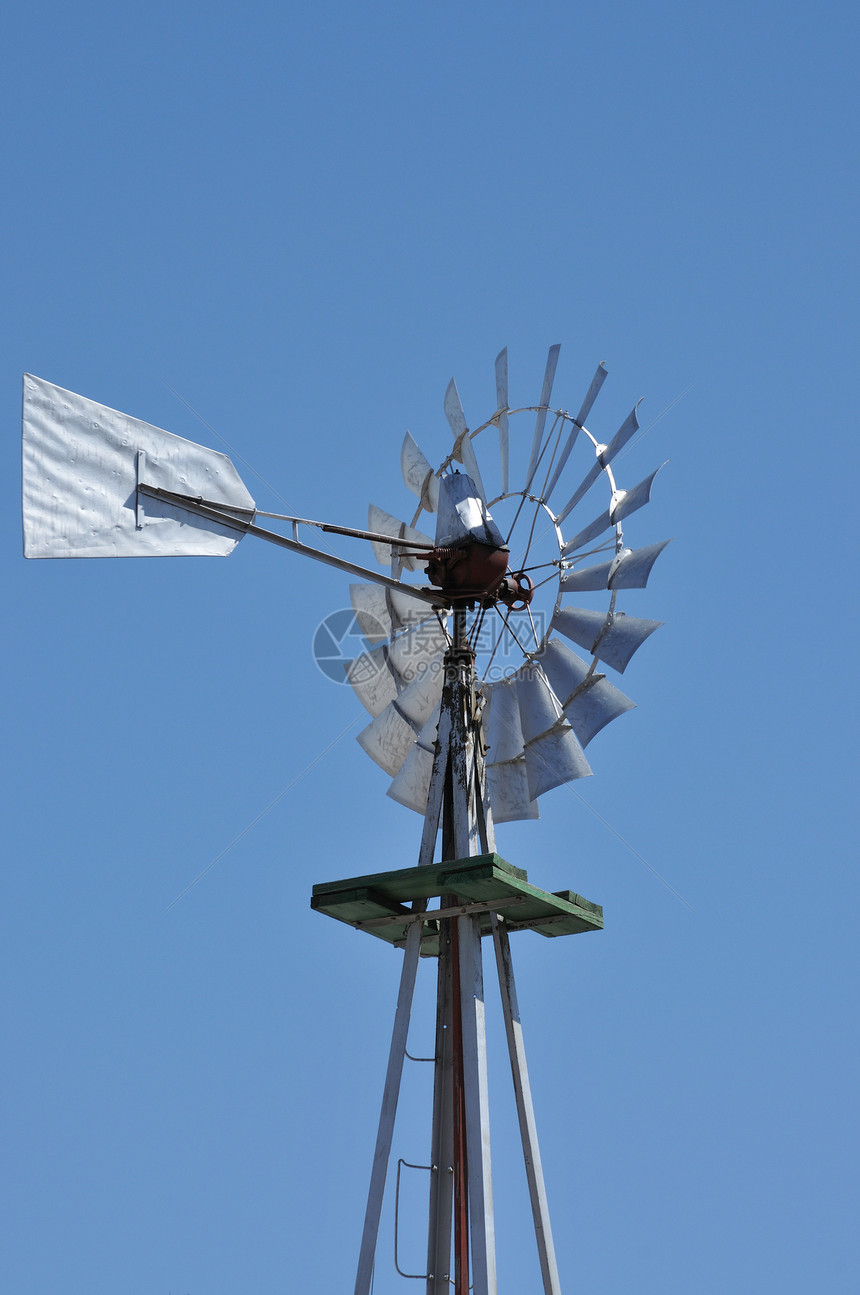 风度农场蓝色风车空气天空图片