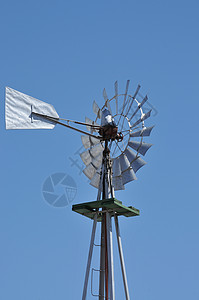 风度农场蓝色风车空气天空背景图片