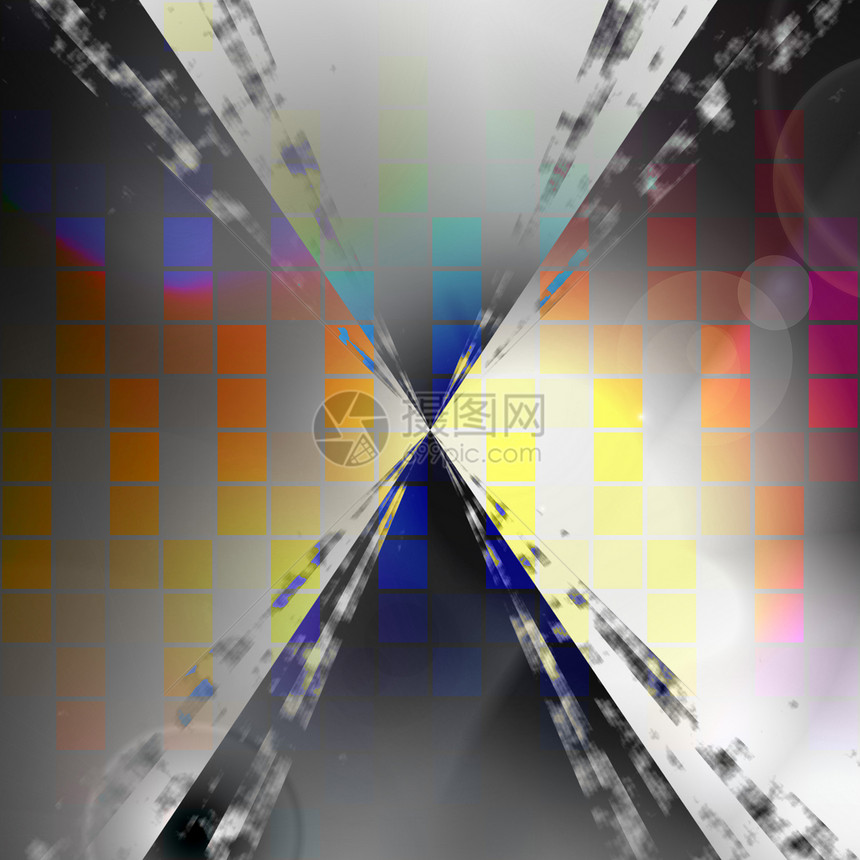 数字图形均衡器光谱波形展示音乐曲线电子正方形网络彩虹广告图片