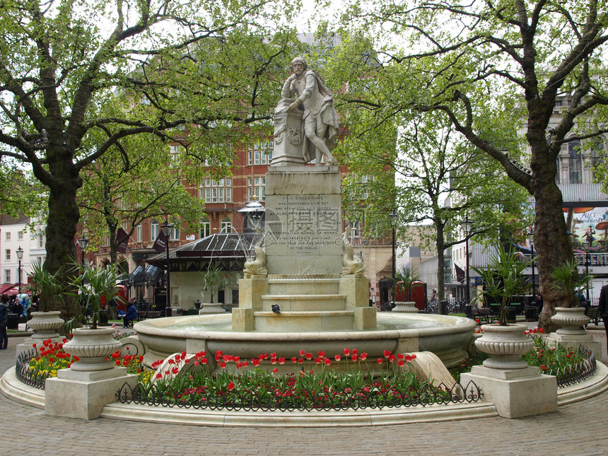 莎士比亚雕像正方形英语王国城市纪念碑全景建筑学地标雕塑中心图片