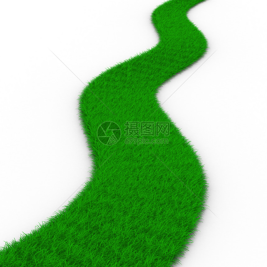 白色的草地上 3D图像被孤立车道环境生态植物街道插图生长叶子草皮杂草图片