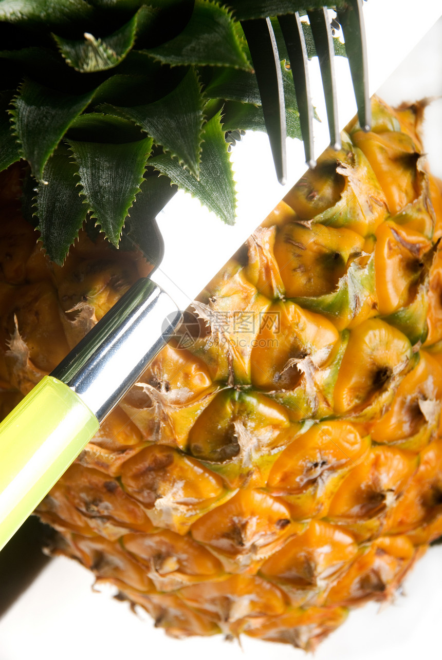 菠萝甜点橙子热带植物盘子叶子美食水果饮食养分图片