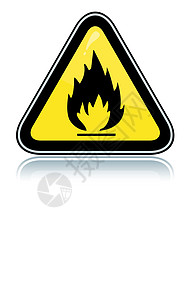 黄色三角警告信号 注意易燃监视危险插图标签法律技术安全黑色警报禁令背景图片