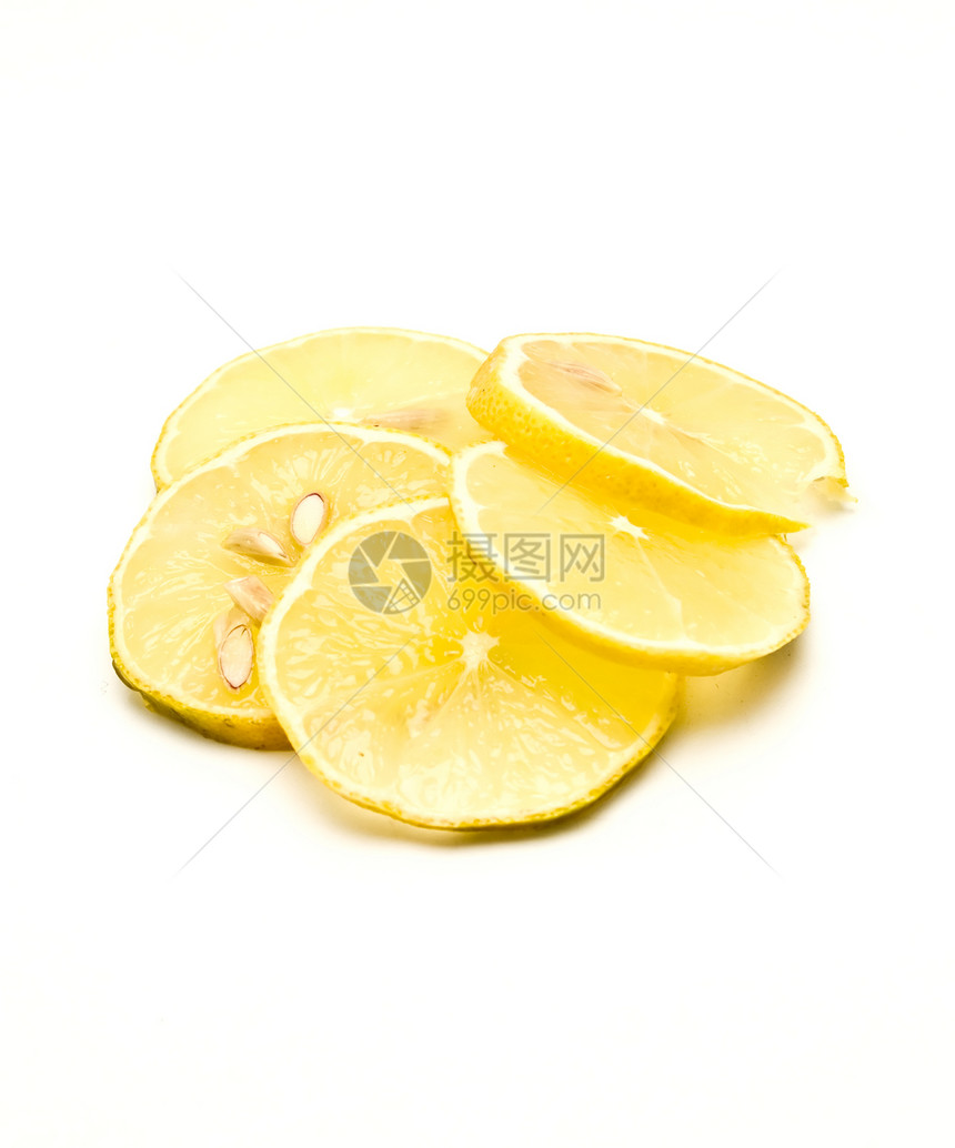 切片柠檬营养水果食物果汁维生素橙子白色图片