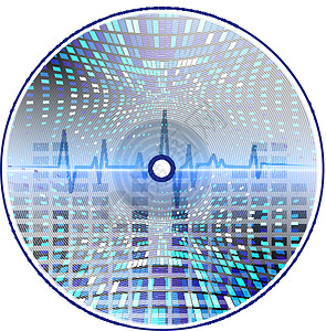 光盘装饰素材带有抽象背景的音乐CD插画