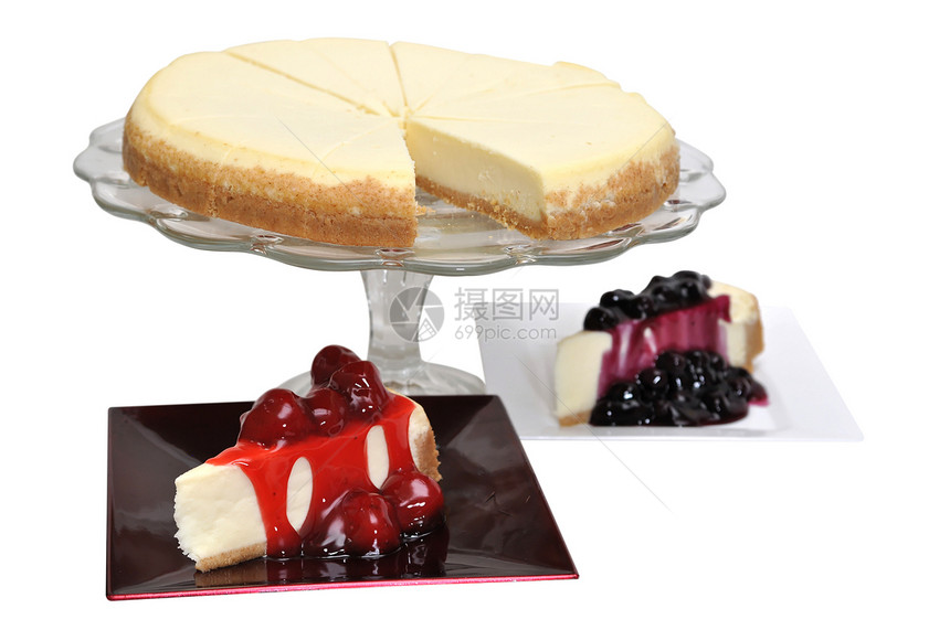草莓和蓝莓芝士蛋糕脆皮水果盘子白色食物美食蛋糕配料甜点红色图片