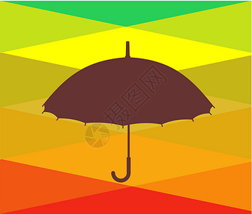 彩色雨伞墙纸红色庇护所天气插图季节天空黄色白色绿色设计图片